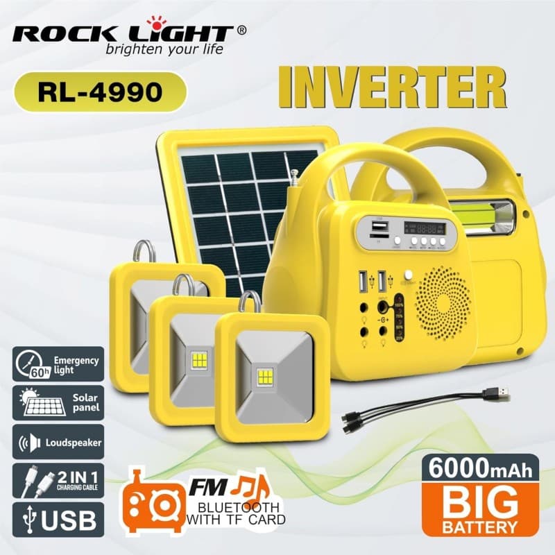 چراغ اضطراری خورشیدی مدل Rock Light RL-4990