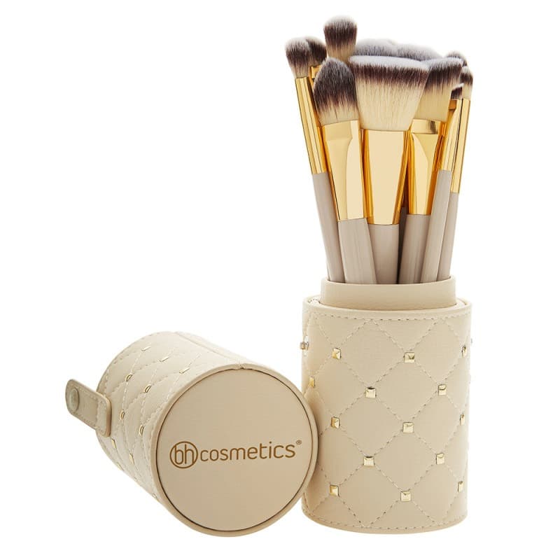 ست براش آرایشی بی اچ کازمتیکس BH COSMETICS مدل استوانه ای نگین دار مجموعه 12 عددی — تصویر ۳