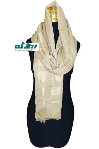 شال کرم طرحدار زنانه دست دوم