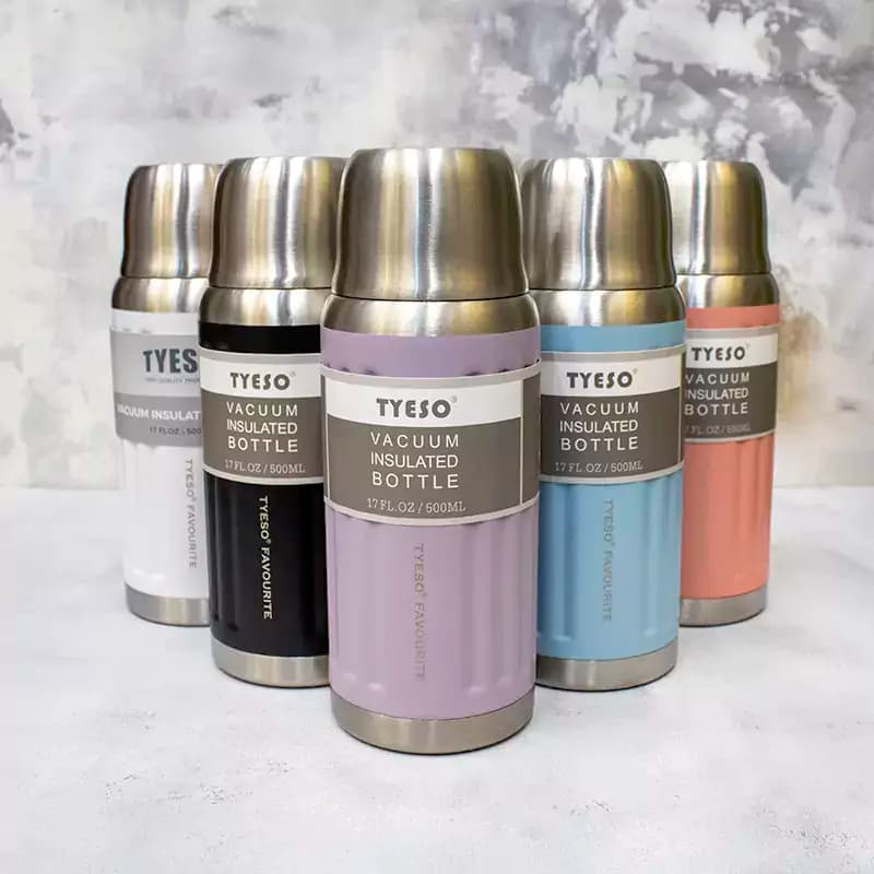 فلاسک مسافرتی تیسو TYESO مدل شیاردار حجم 500 میلی لیتر