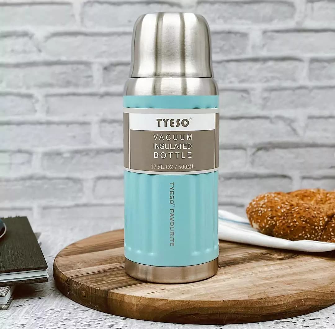 فلاسک مسافرتی تیسو TYESO مدل شیاردار حجم 500 میلی لیتر — تصویر ۲
