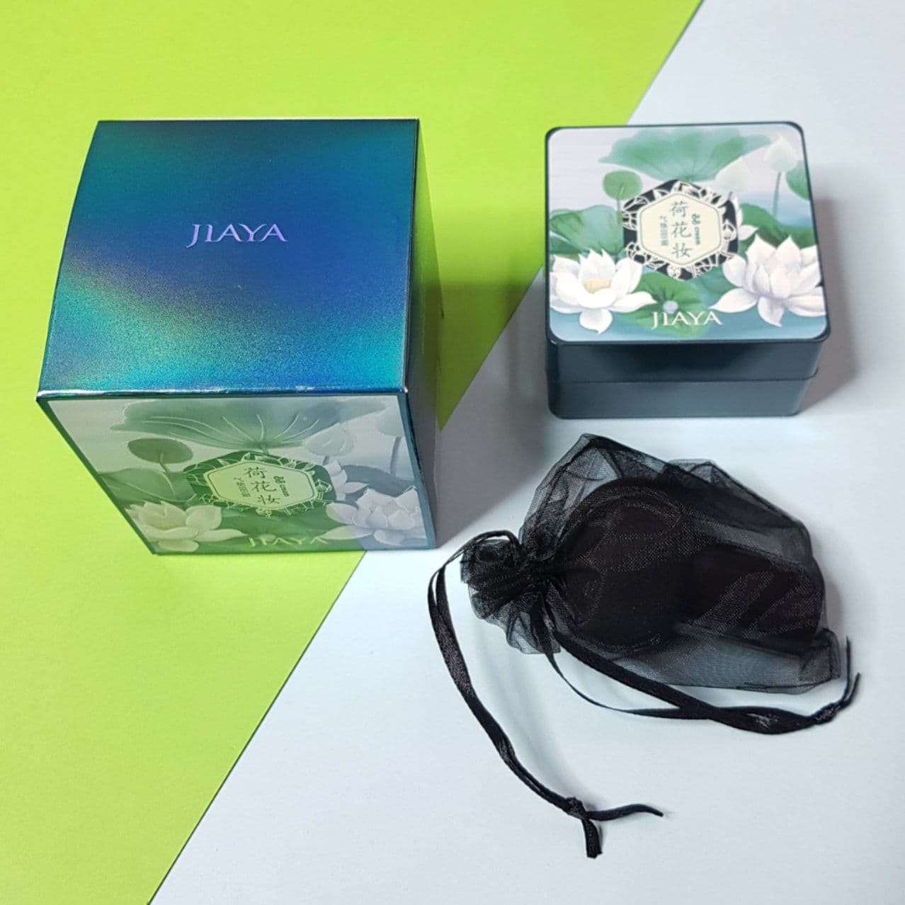 کوشن گیاهی ژیایا JIAYA مدل بی بی کرم BB cream همراه با پد قارچی و کیسه پد — تصویر ۳