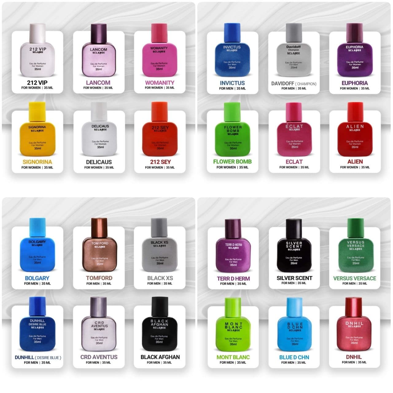 عطر جیبی اسکلاره SCLAREE مدل شیشه مکعبی حجم 35 میلی لیتر