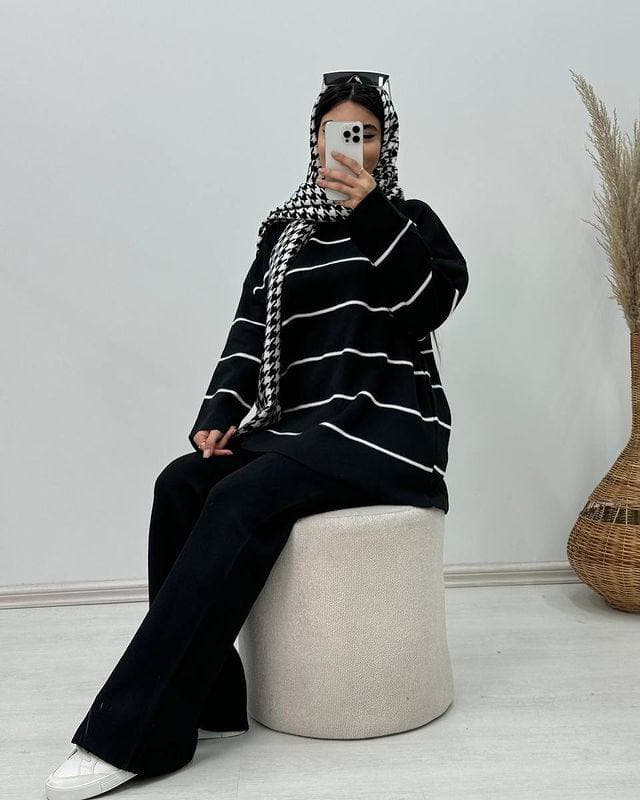 ست دو تیکه بلوز و شلوار لش فری سایز زنانه — تصویر ۳