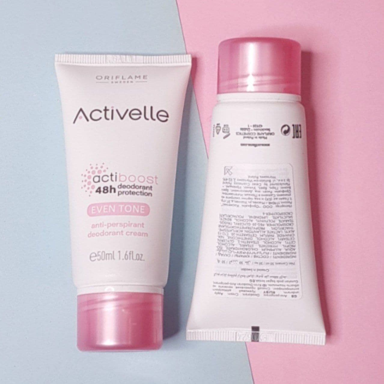 مام ضدتعریق کرمی اوریفلیم ORIFLAME سری اکتیول activelle مدل اکتی بوست actiboost حجم 50 میلی لیتر