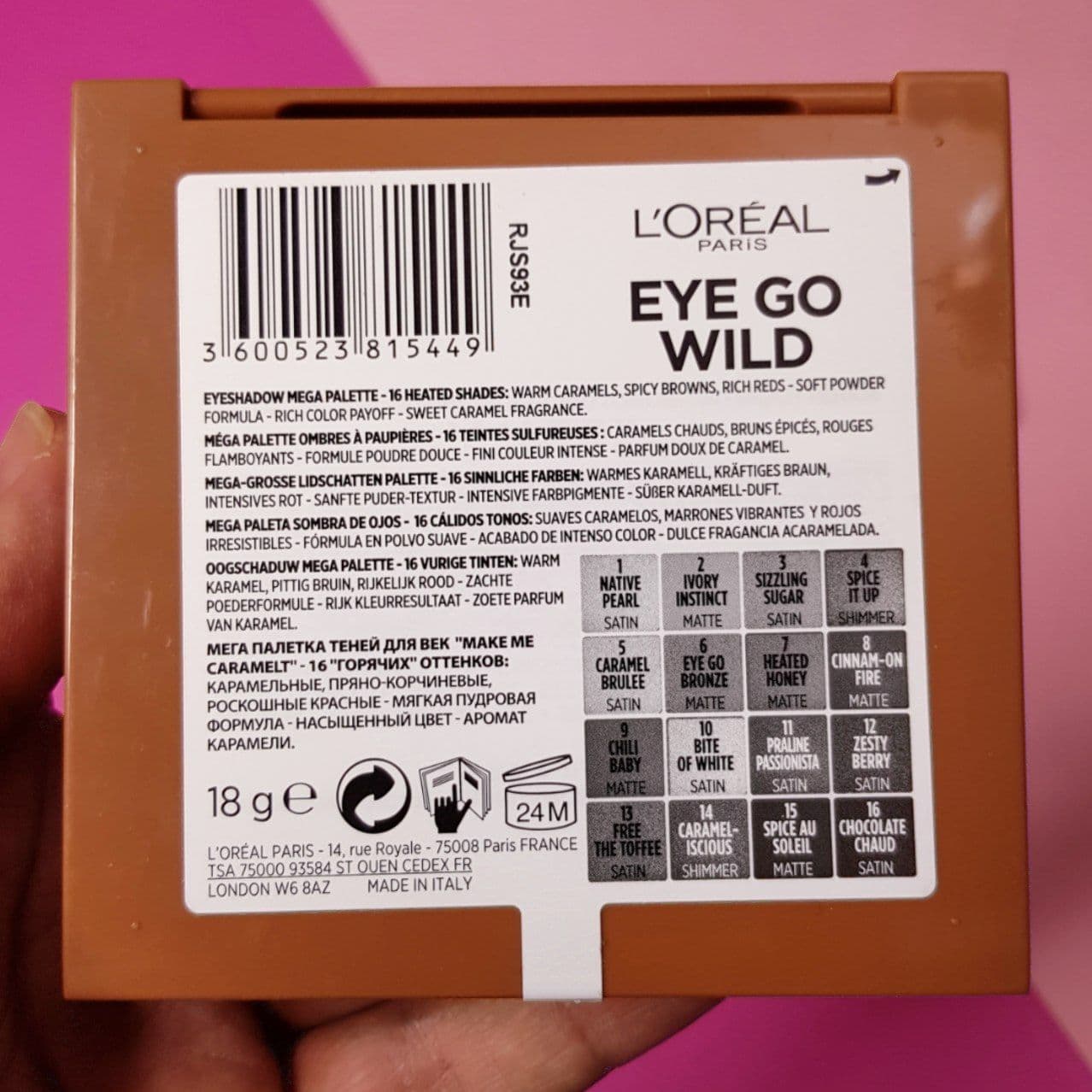 پالت سایه چشم لورآل‌پاریسLOREAL مدل آی گو وایلد eye go wild (چشم ها وحشی میشن) شماره 03 — تصویر ۶