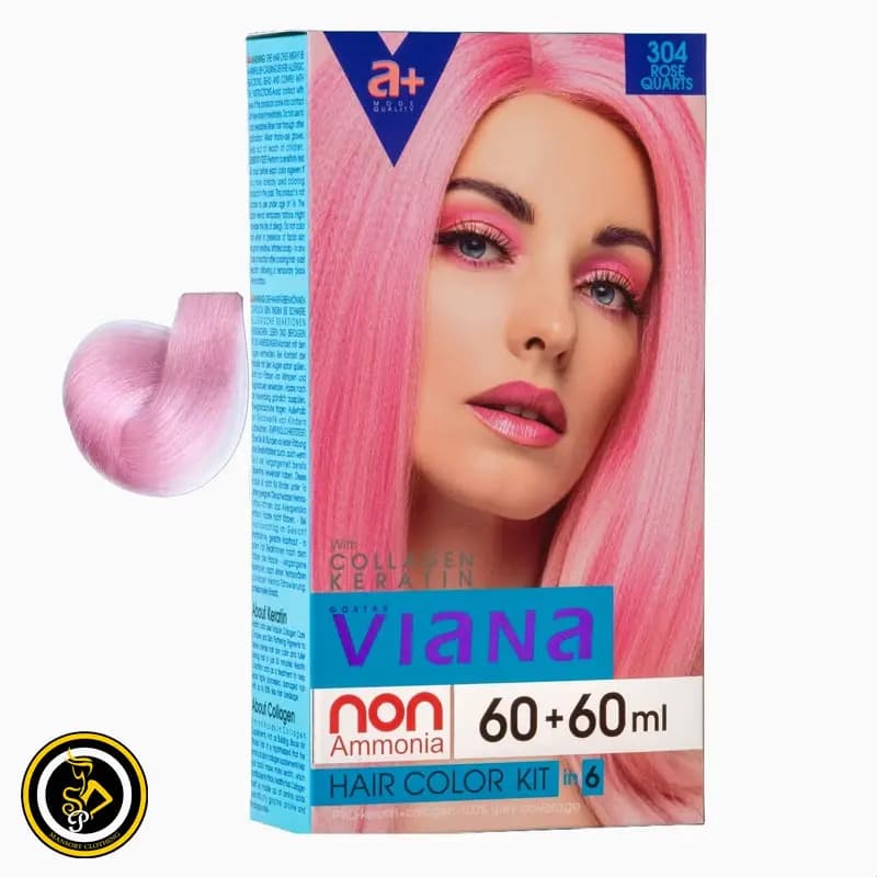 کیت رنگ مو ویانا کد رنگ 304 رُز کوارتز حجم 120 میلی لیتر