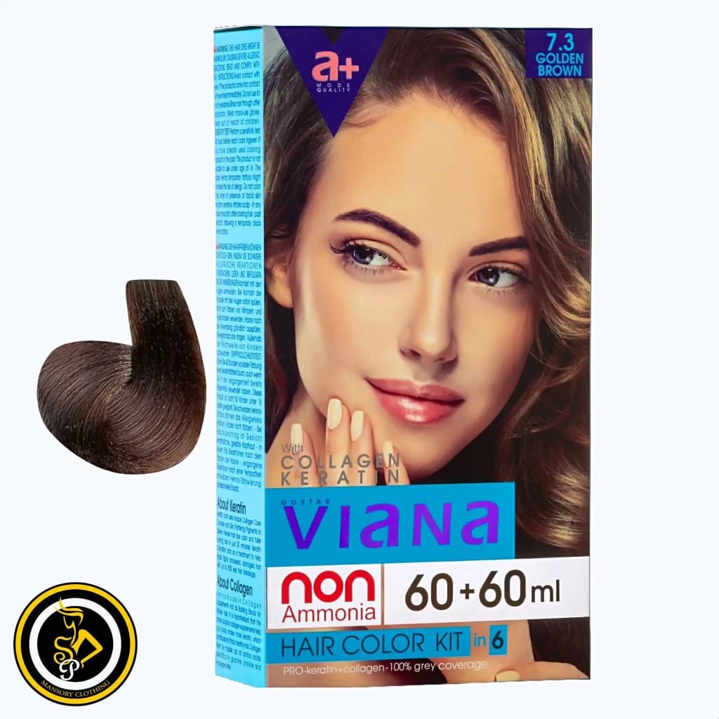 کیت رنگ مو ویانا کد رنگ 7.3 قهوه‌ای طلایی حجم 120 میلی لیتر — تصویر ۴
