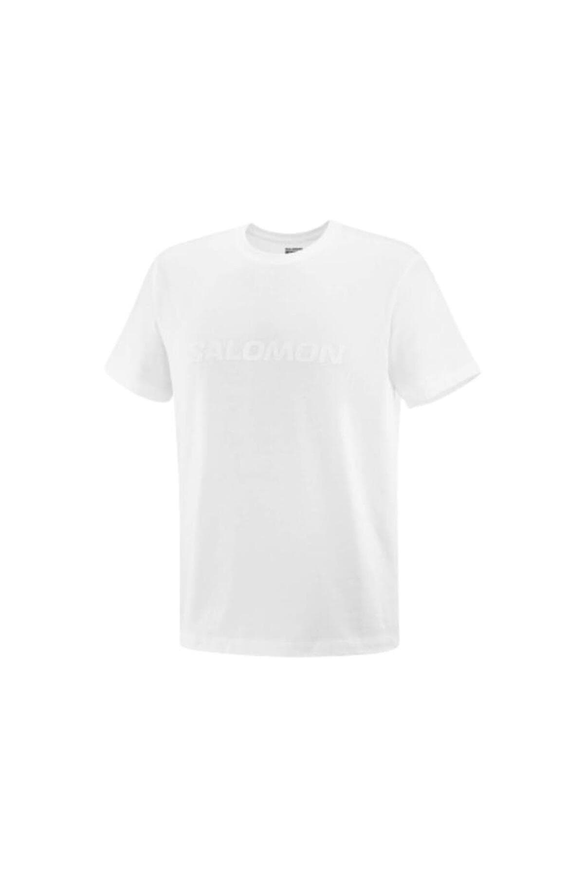 تی شرت ورزشی سالومون مردانه پلی استر سفید راسته Regular/رگولار Regular/رگولار Casual / کژوال | Salomon LC2527000 TR