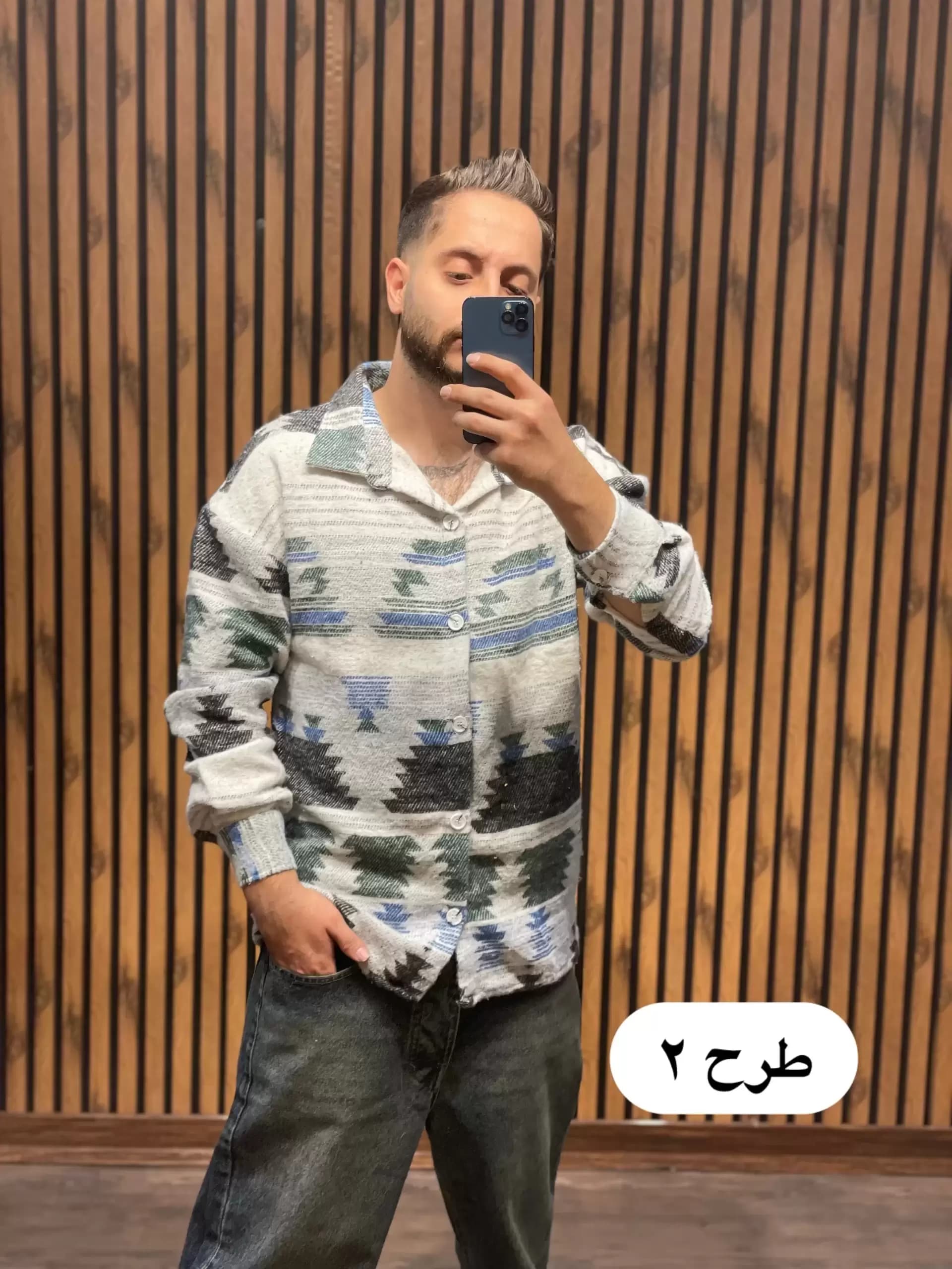 پیراهن پشمی پارچه وارداتی — تصویر ۴