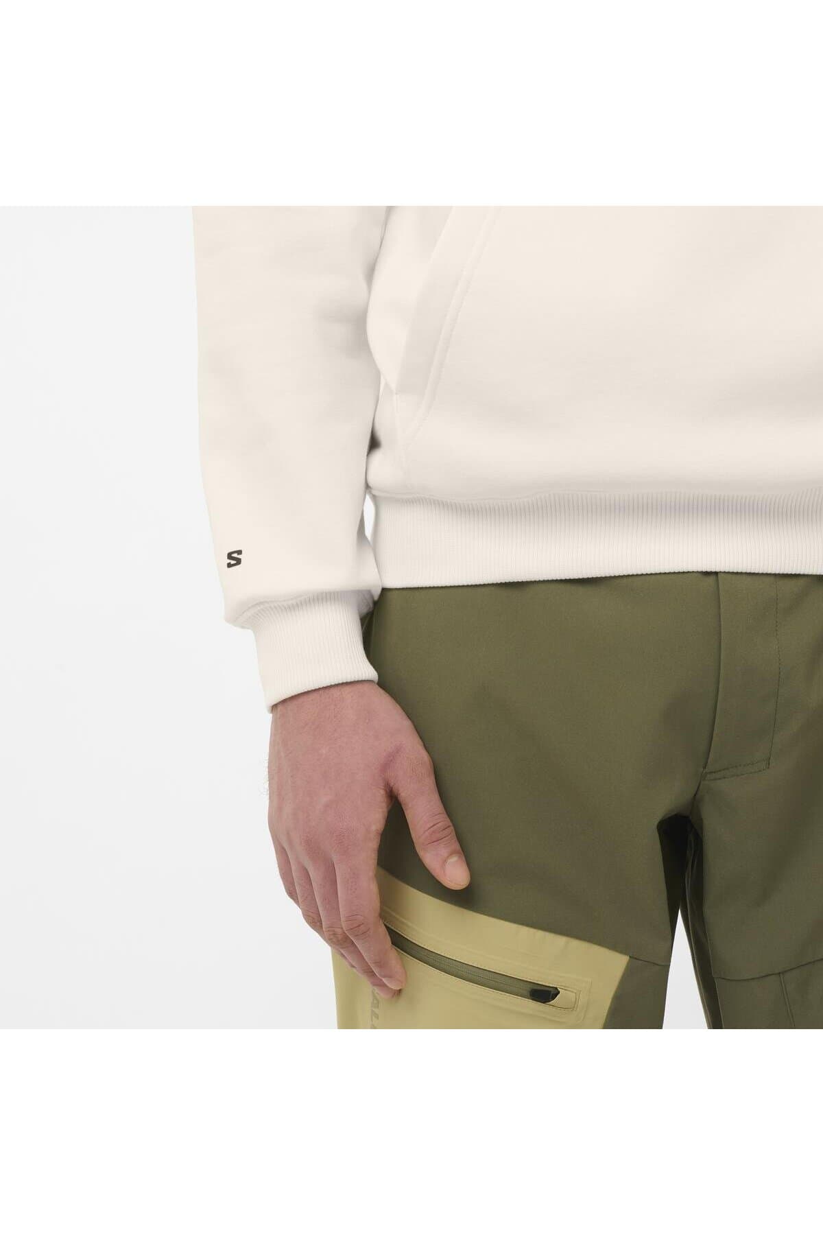 سویشرت اسپرت سالومون مردانه پنبه ای بژ راسته بیسیک اسپرت | Salomon LC2675600 TR — تصویر ۵