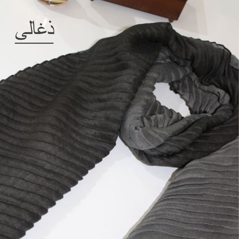 شال پلیسه طوسی سایه روشن