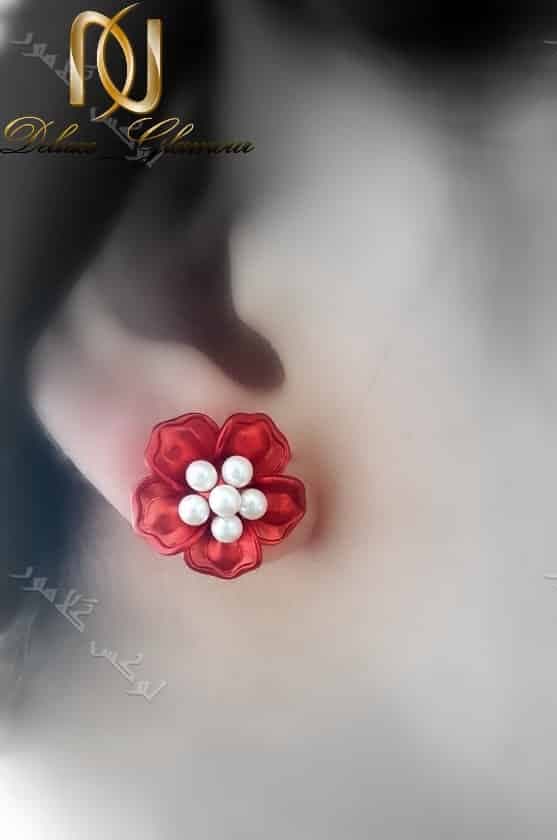 گوشواره دخترانه قرمز طرح شکوفه کلیو Er-n127 — تصویر ۲