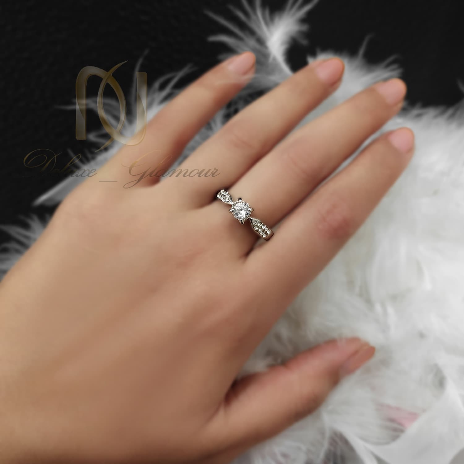انگشتر استیل تک نگین دخترانه rg-n778 — تصویر ۲