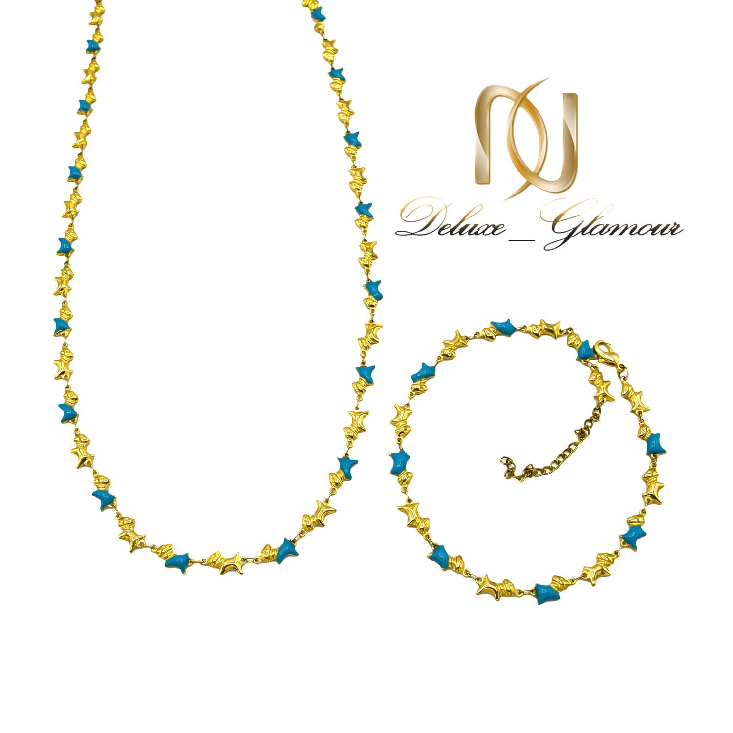 ست دستبند و گردنبند دخترانه استیل ns-n895
