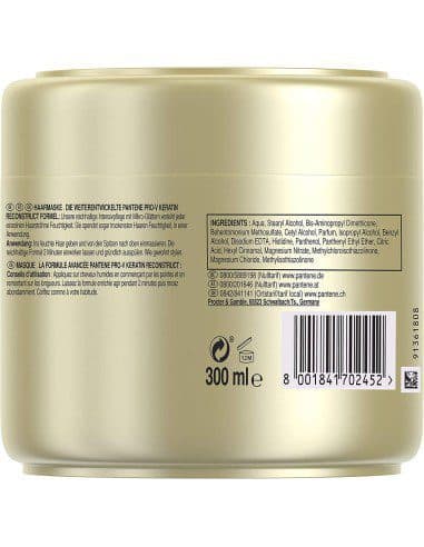 ماسک مو کراتین آبرسان پنتن Pantene Pro-V Hydra Boost Keratin Reconstruct Hair Mask — تصویر ۲