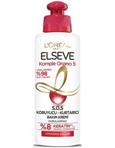 کرم مو 5 کاره ترمیم کننده کامل السیو لورآل Loreal Elseve Komple Onarici 5 Sac Bakım Kremi