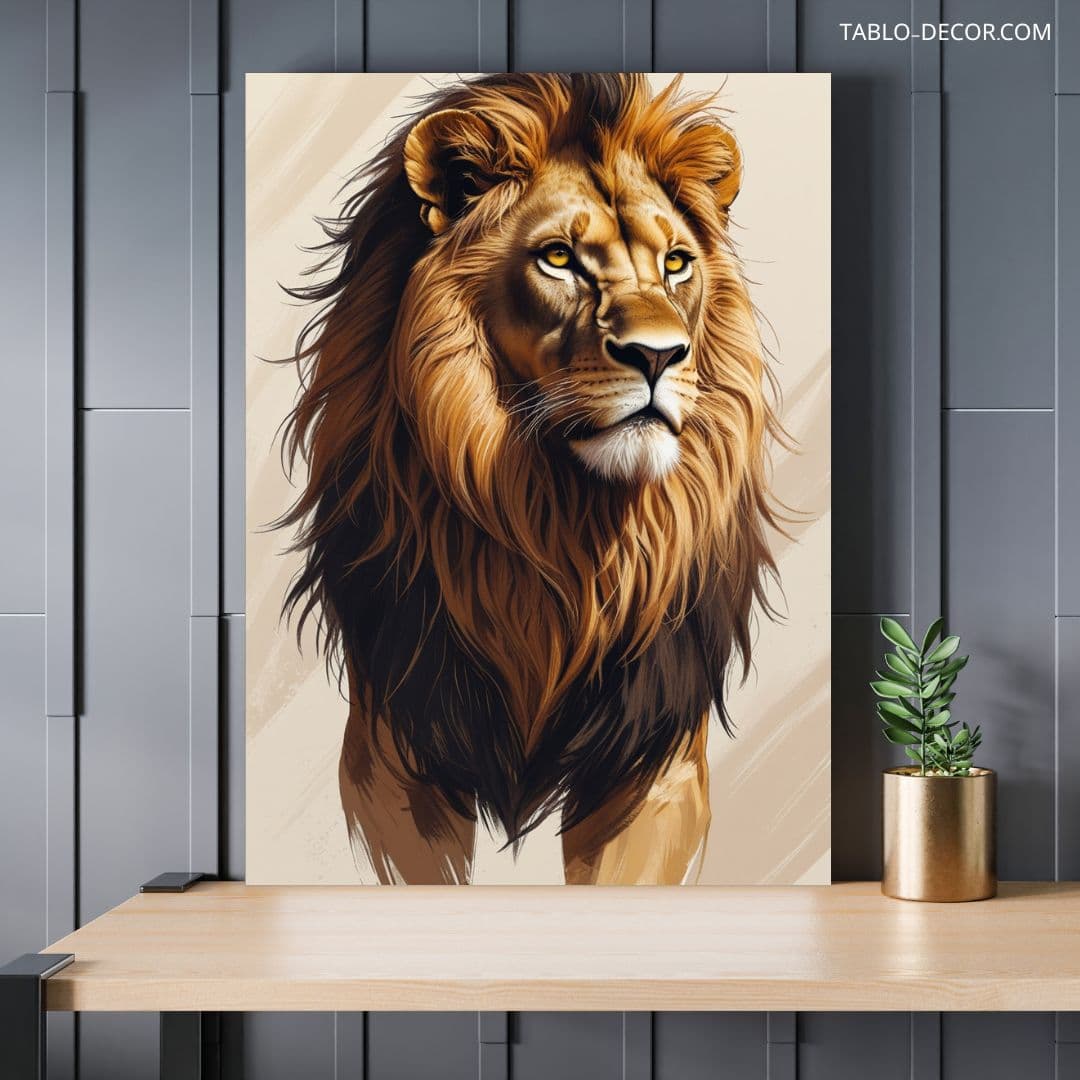 تابلو شیر قوی strong lion