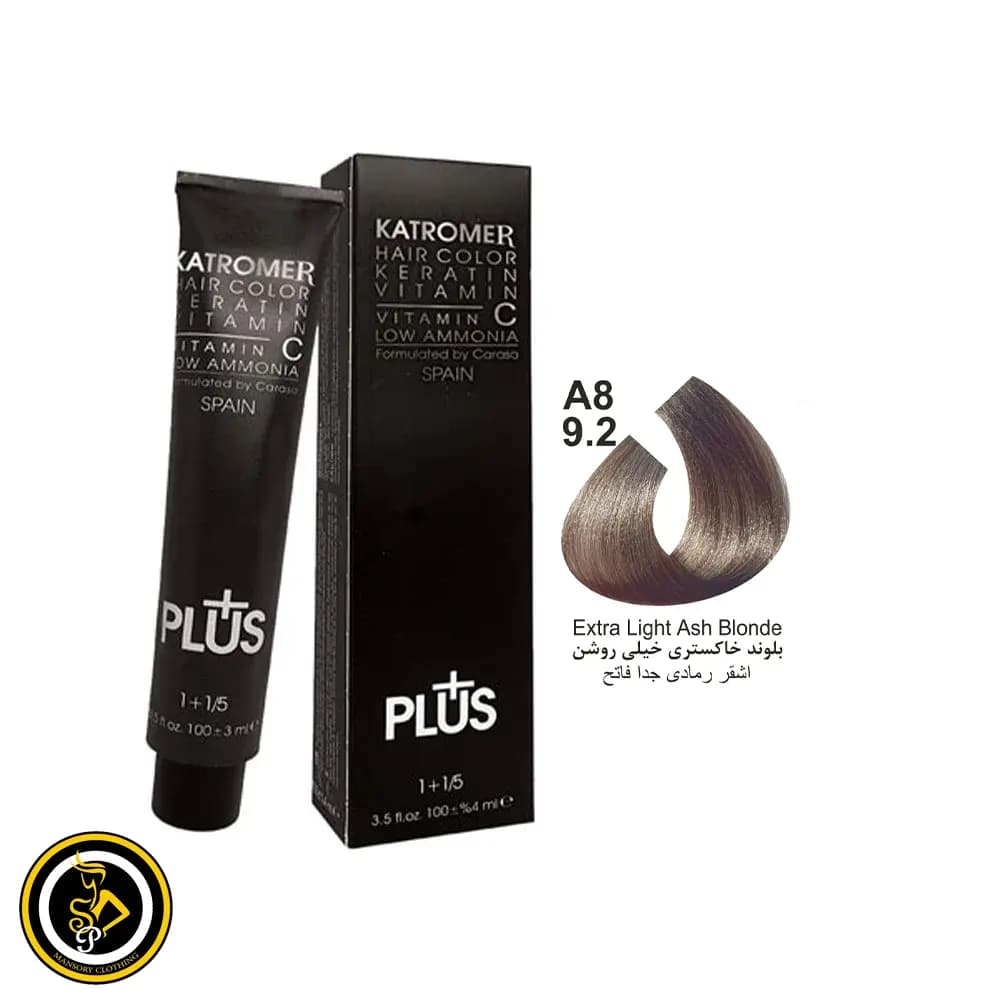 رنگ مو کاترومر رنگ بلوند خاکستری خیلی روشن شماره A8-9.2 حجم 100 میلی‌لیتر