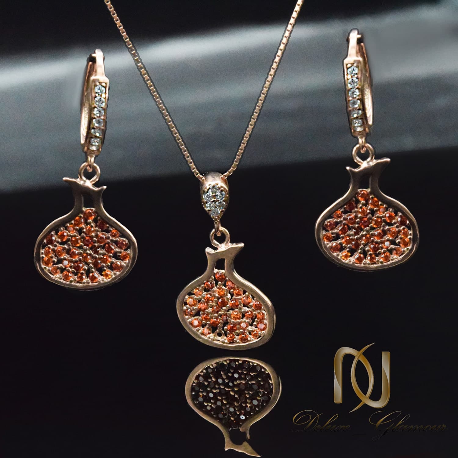 نیم ست نقره انار شب یلدا ns-n853 — تصویر ۲