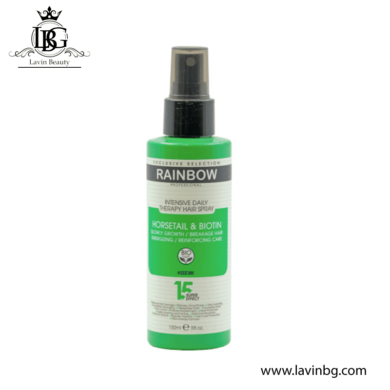 اسپری 15 کاره ترمیم کننده مو مدل horsetail & biotin حجم 150 میل – Rainbow