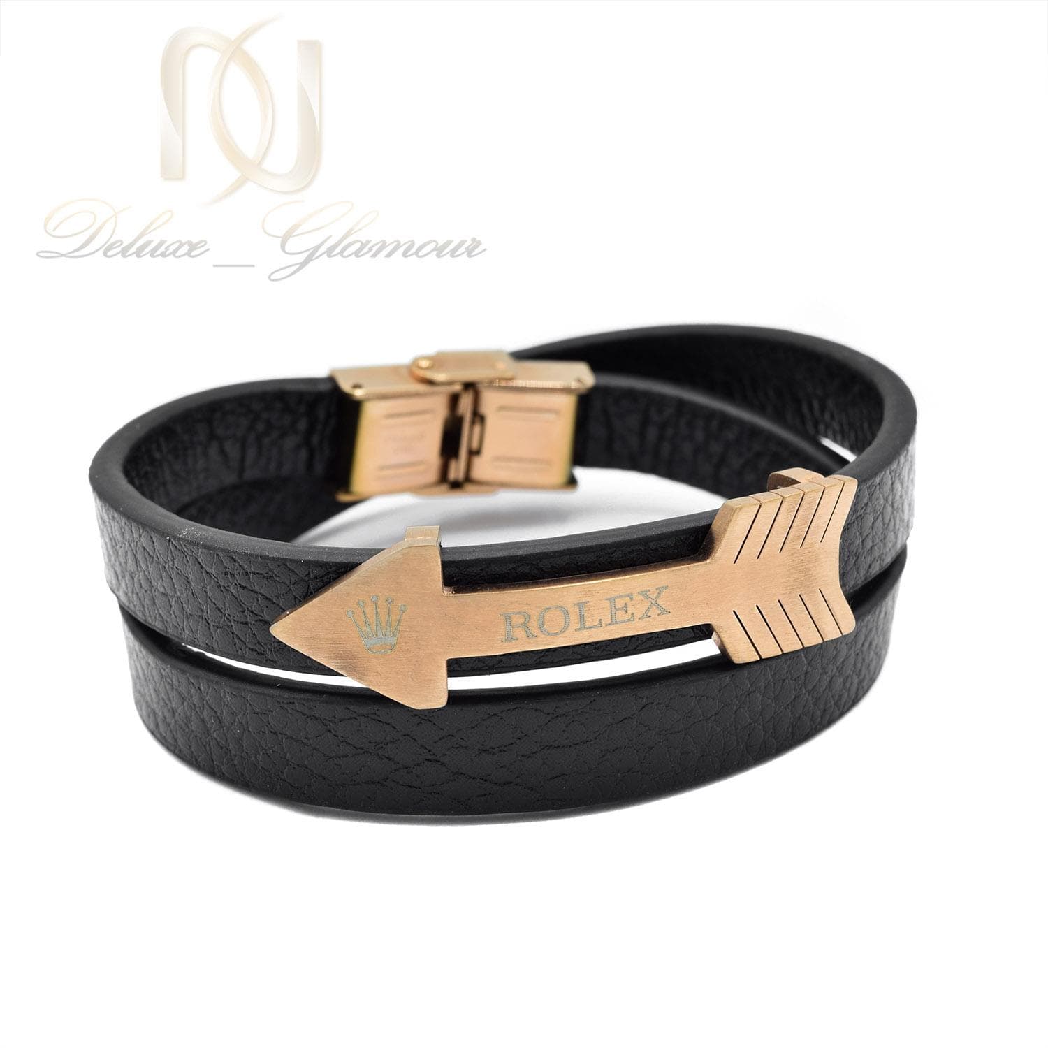 دستبند چرم اسپرت طرح رولکس ds-n485
