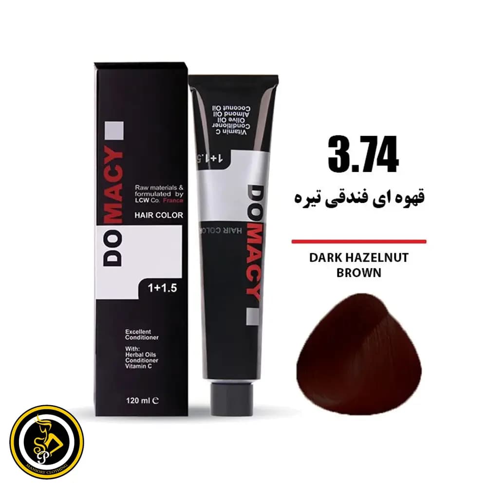 رنگ مو قهوه‌ای فندقی تیره دوماسی شماره 3.74