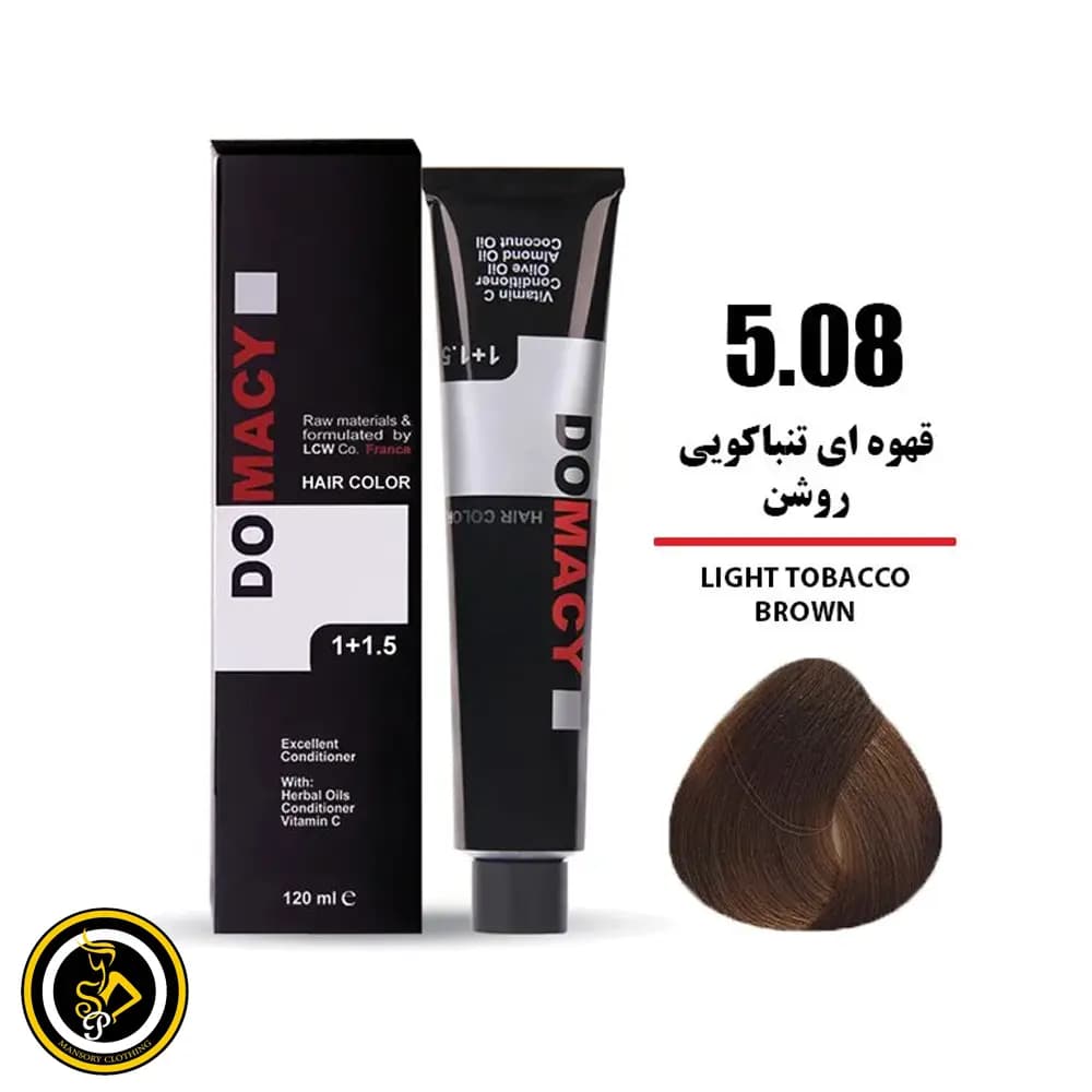 رنگ مو قهوه‌ای تنباکویی روشن دوماسی شماره 5.08