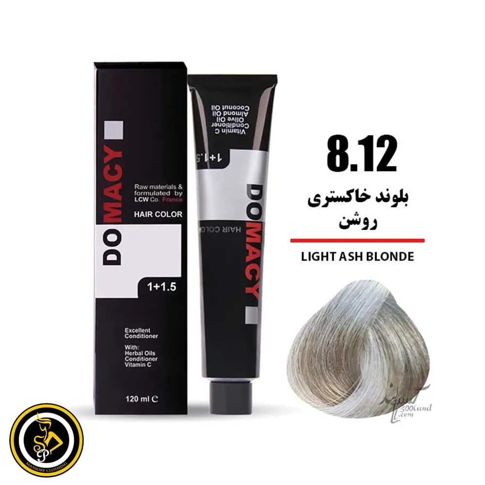 رنگ مو بلوند خاکستری روشن دوماسی شماره 8.12