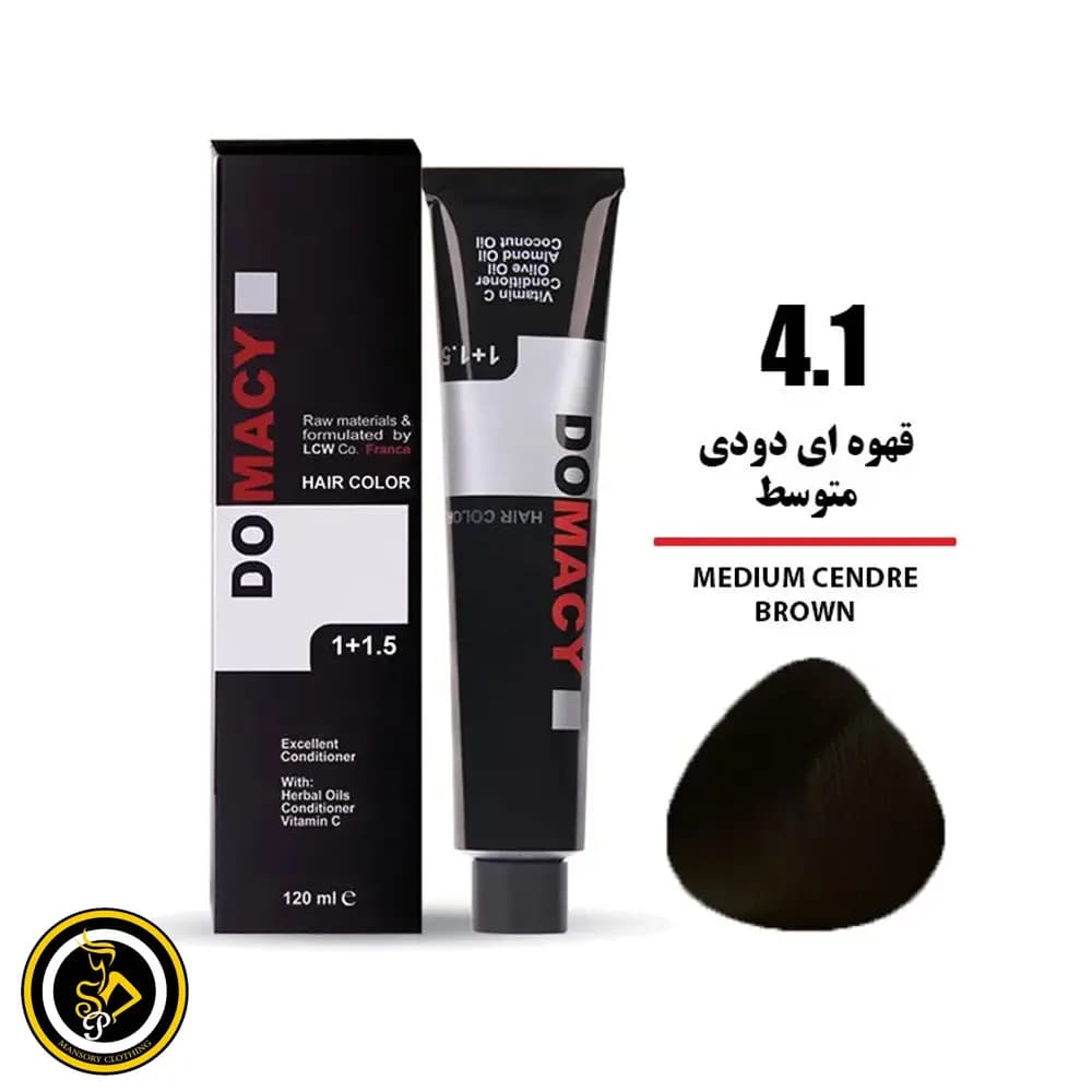 رنگ مو قهوه‌ای دودی متوسط دوماسی شماره 4.1