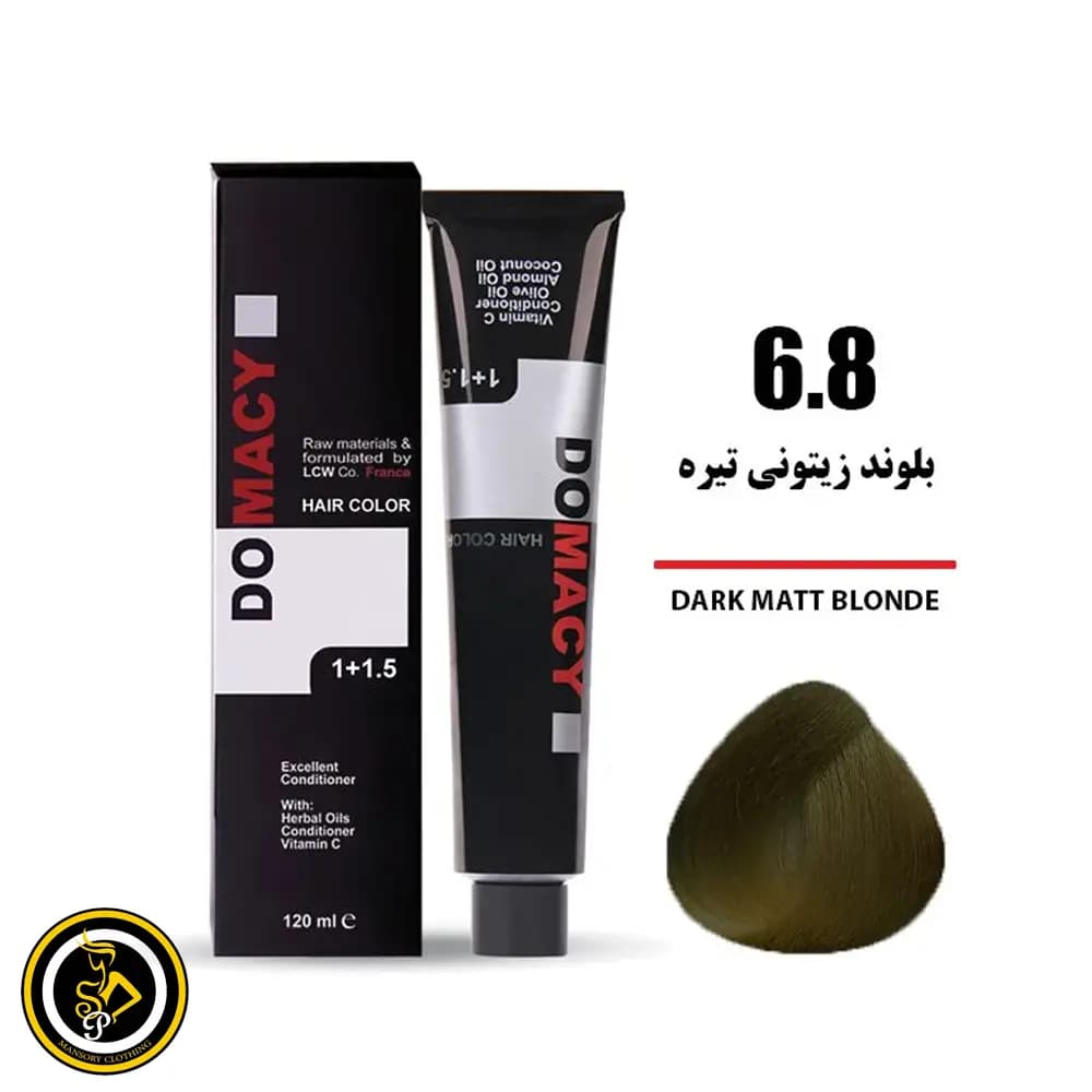 رنگ مو بلوند زیتونی تیره دوماسی شماره 6.8