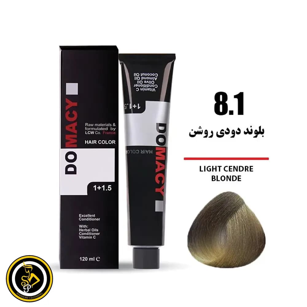 رنگ مو بلوند دودی روشن دوماسی شماره 8.1