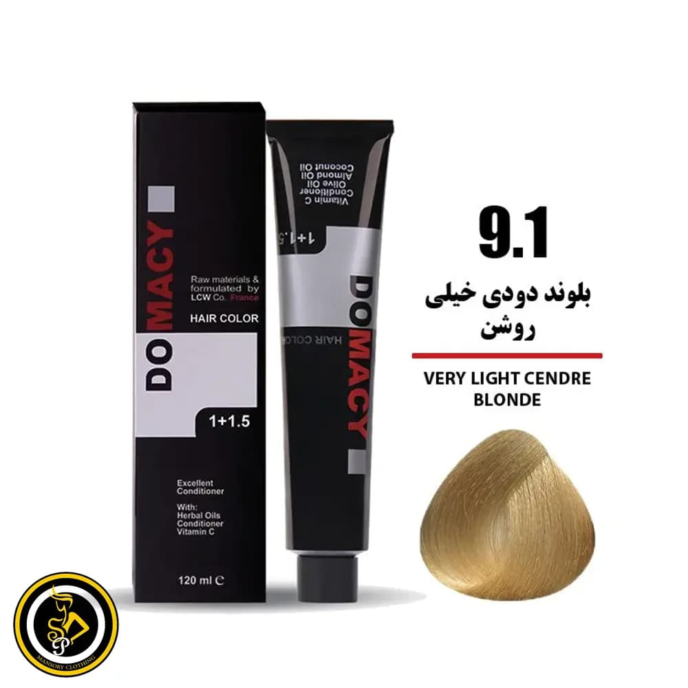 رنگ مو بلوند دودی خیلی روشن دوماسی شماره 9.1
