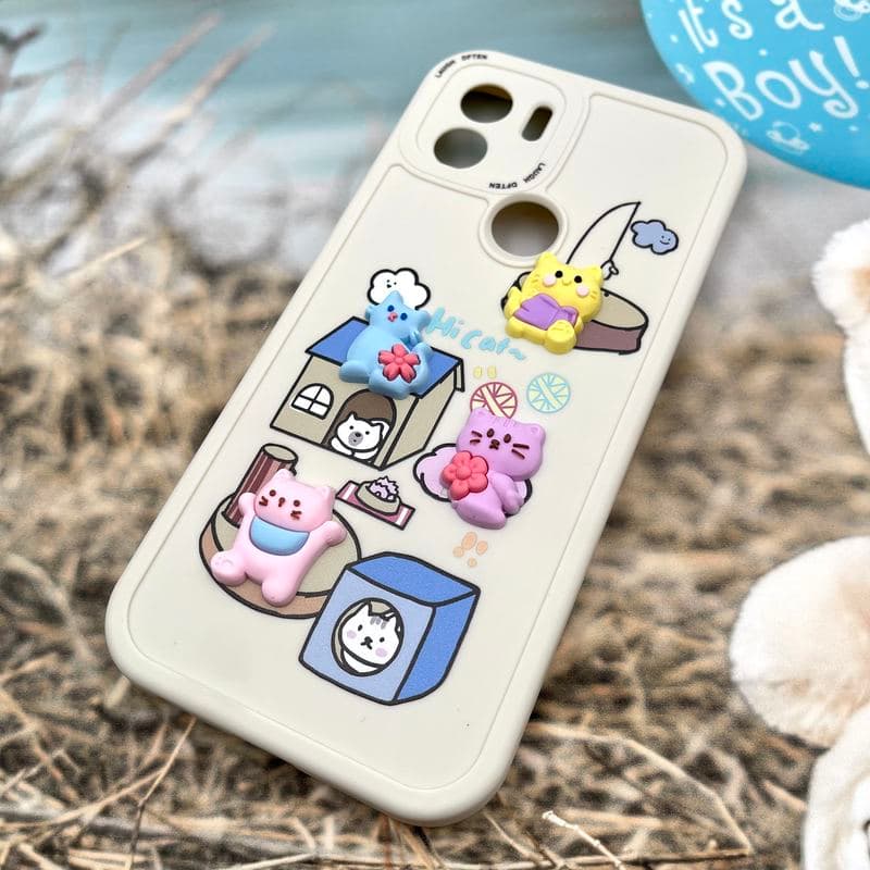 قاب گوشی Redmi A1 Plus / Redmi A2 Plus / Poco C50 شیائومی Happy Pop عروسکی برجسته محافظ لنز دار Hi Cat کد 590980 — تصویر ۲
