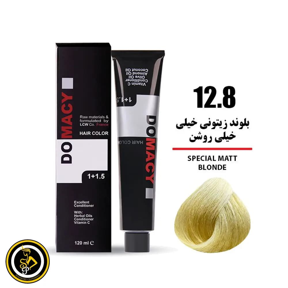رنگ مو بلوند زیتونی خیلی خیلی روشن دوماسی شماره 12.8