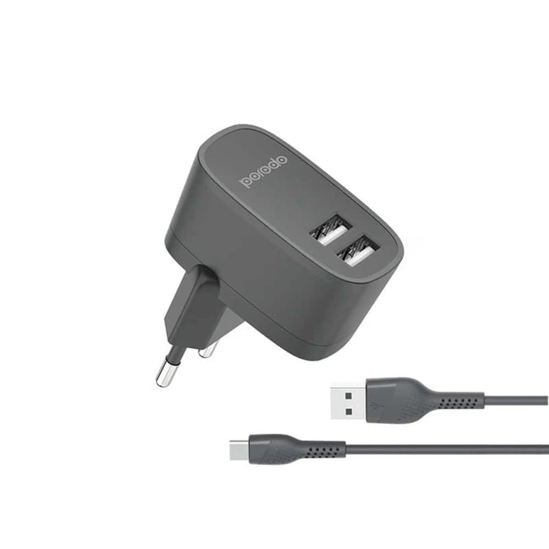 شارژر دیواری پرودو مدل PD-56EUT-BK به همراه کابل تبدیل USB-C