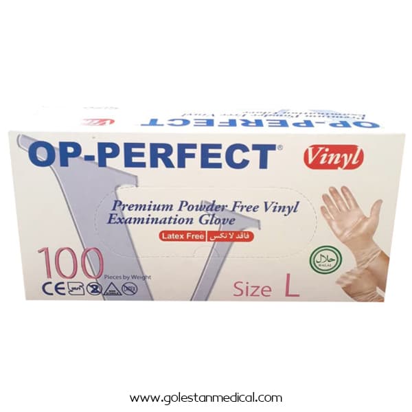 دستکش یکبار مصرف وینیل OP-PERFECT بسته 100 عددی — تصویر ۲