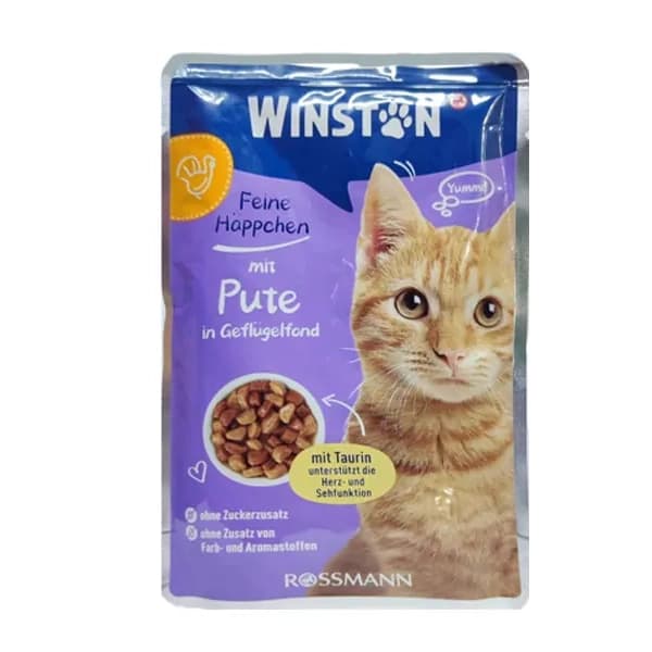 پوچ گربه وینستون بوقلمون 100g Winston
