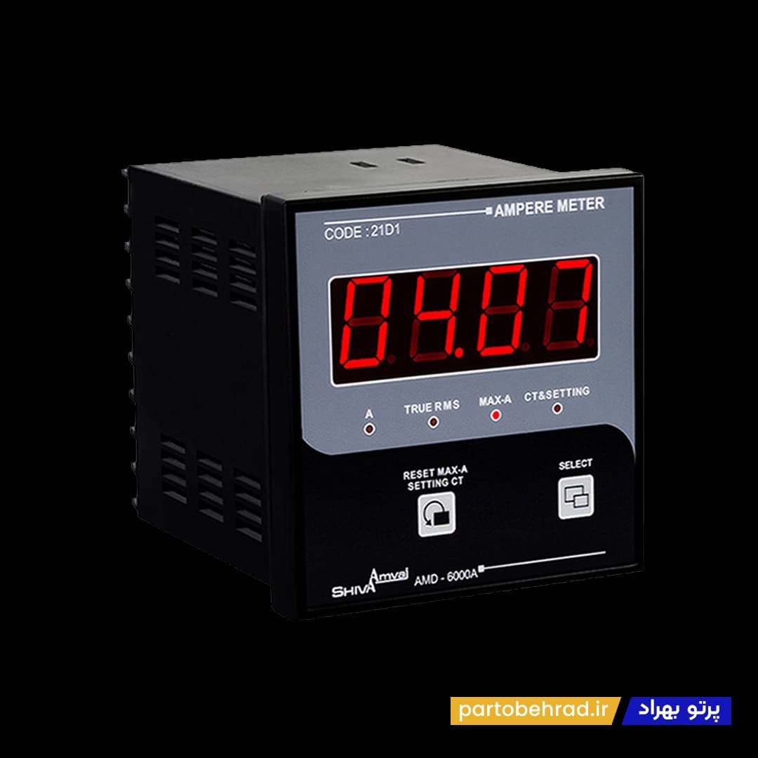 آمپر متر تکی 96 دیجیتال شیوا امواج مدل AMD-6000A 21D1