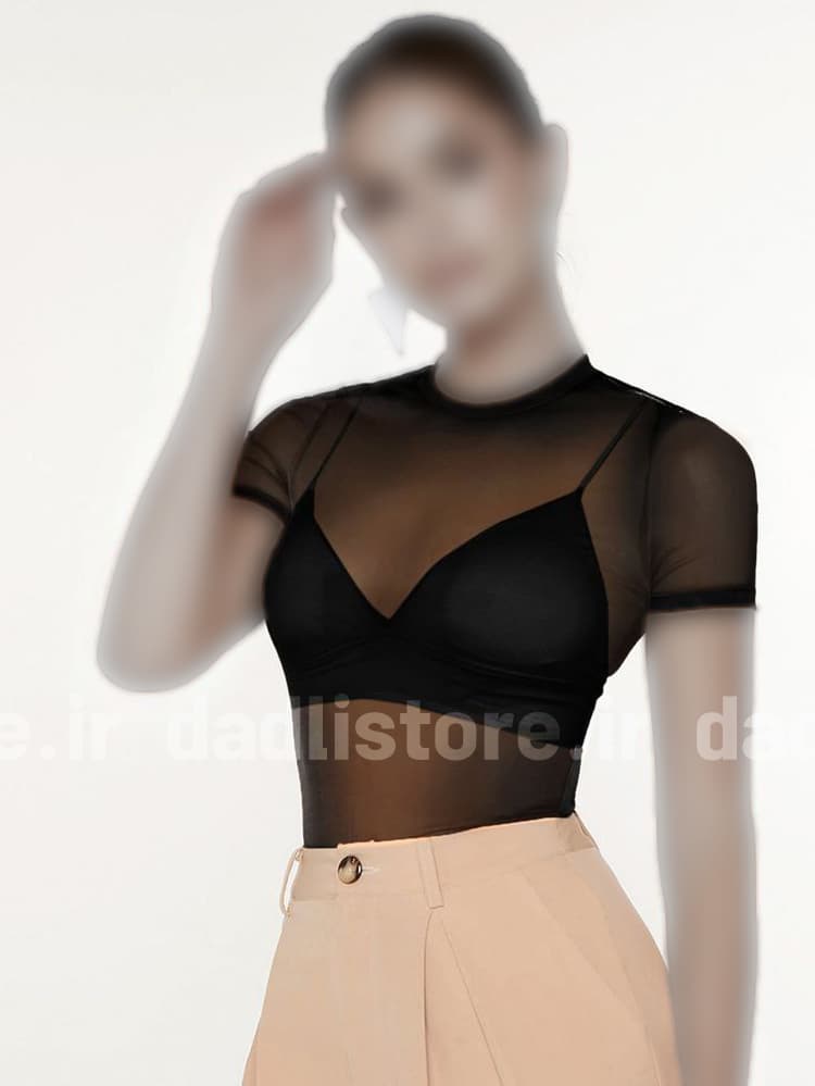 بادی حریر آستین کوتاه یقه گرد مه جامه Mahjame — تصویر ۲