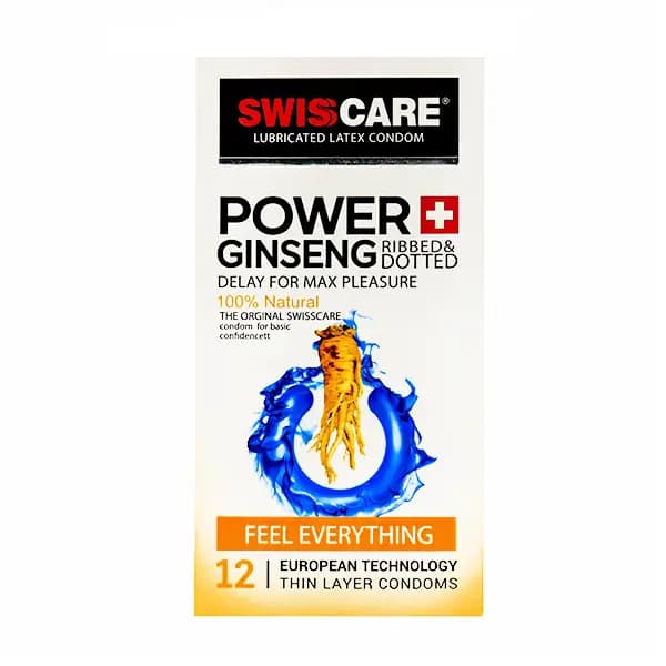 کاندوم خاردار ریز سوئیس کر پاور جیسینگ power ginseng بسته 12 عددی