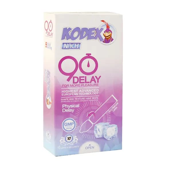 کاندوم ناچ کدکس تاخیری 90 دقیقه DELAY90 نازک بسته 10 عددی