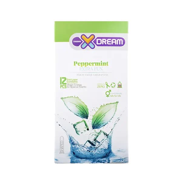 کاندوم خنک کننده ایکس دریم نازک Peppermint بسته 12 عددی