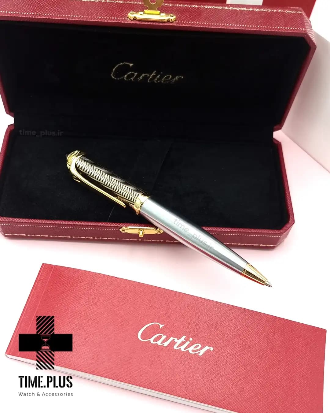 خودکار Cartier طلایی نقره ای — تصویر ۴