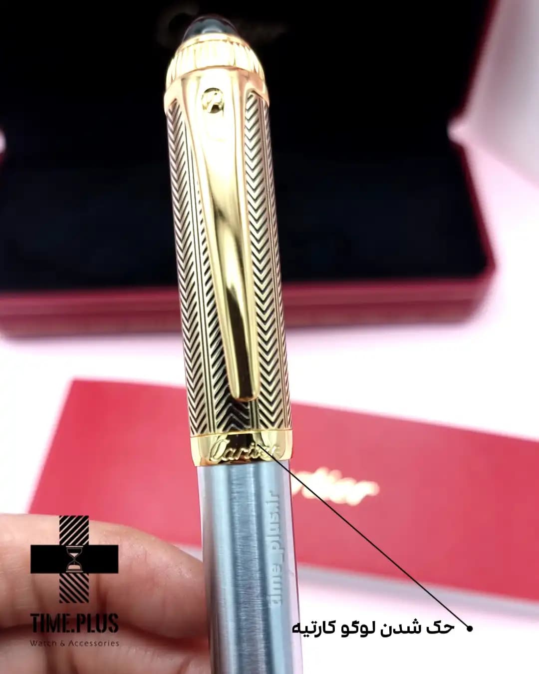 خودکار Cartier طلایی نقره ای — تصویر ۸