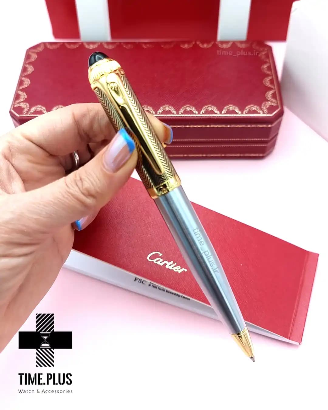 خودکار Cartier طلایی نقره ای — تصویر ۲