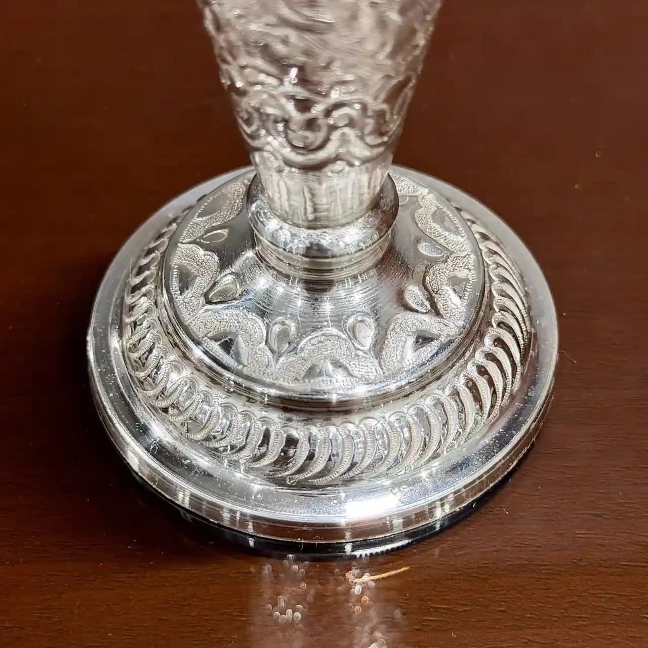 ست آینه بیضی و شمعدان تک شاخه قلم گل و مرغ — تصویر ۷