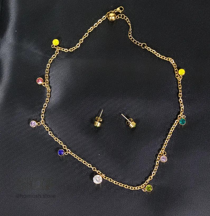 گردنبند و گوشواره استیل کد 233