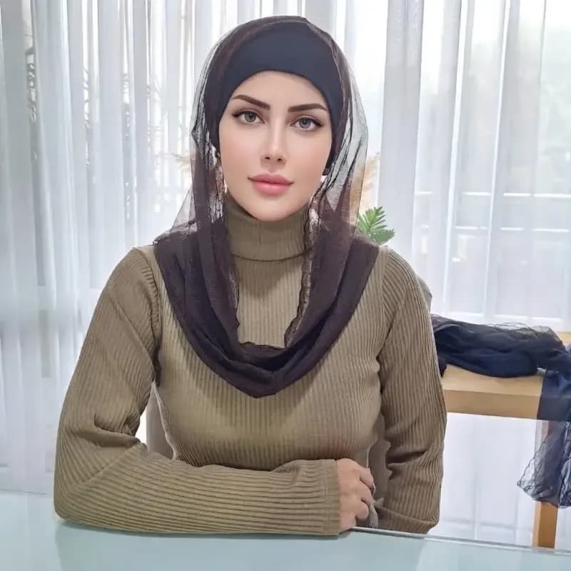 رینگ اسکارف تور مجلسی مشکی سرمه ای قهوه ای سایز 50 در 100 سانتی متر — تصویر ۲