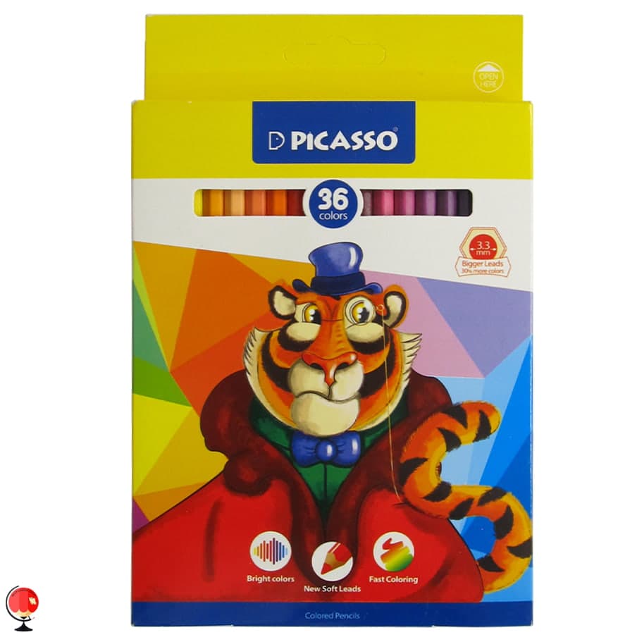 مداد رنگی 36 رنگ پیکاسو طرح ببر